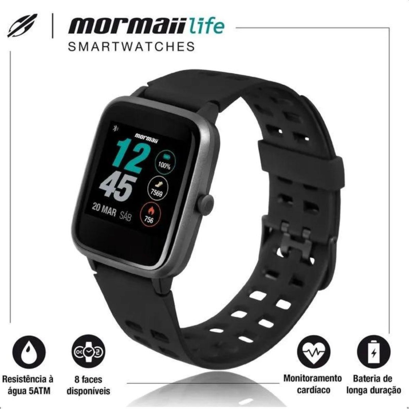 Relógio Smarthwatch Mormaii Life Bluetooth 5ATM - Unissex - Foto 4