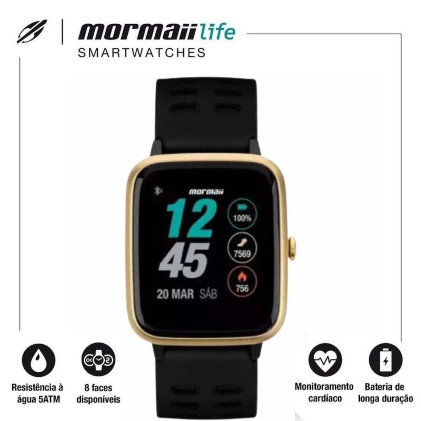 Relógio Smarthwatch Mormaii Life Bluetooth 5ATM - Unissex - Foto 4