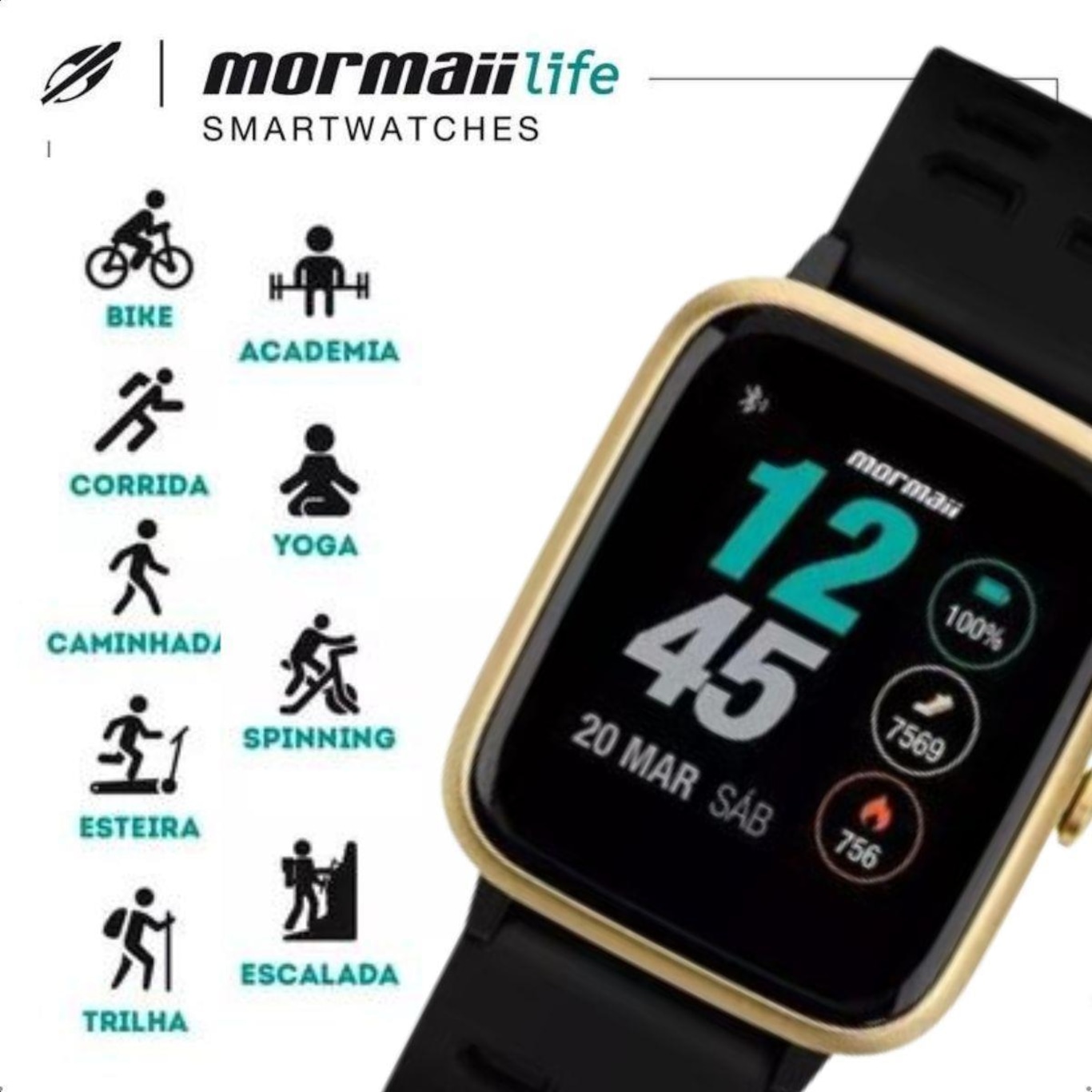 Relógio Smarthwatch Mormaii Life Bluetooth 5ATM - Unissex - Foto 5