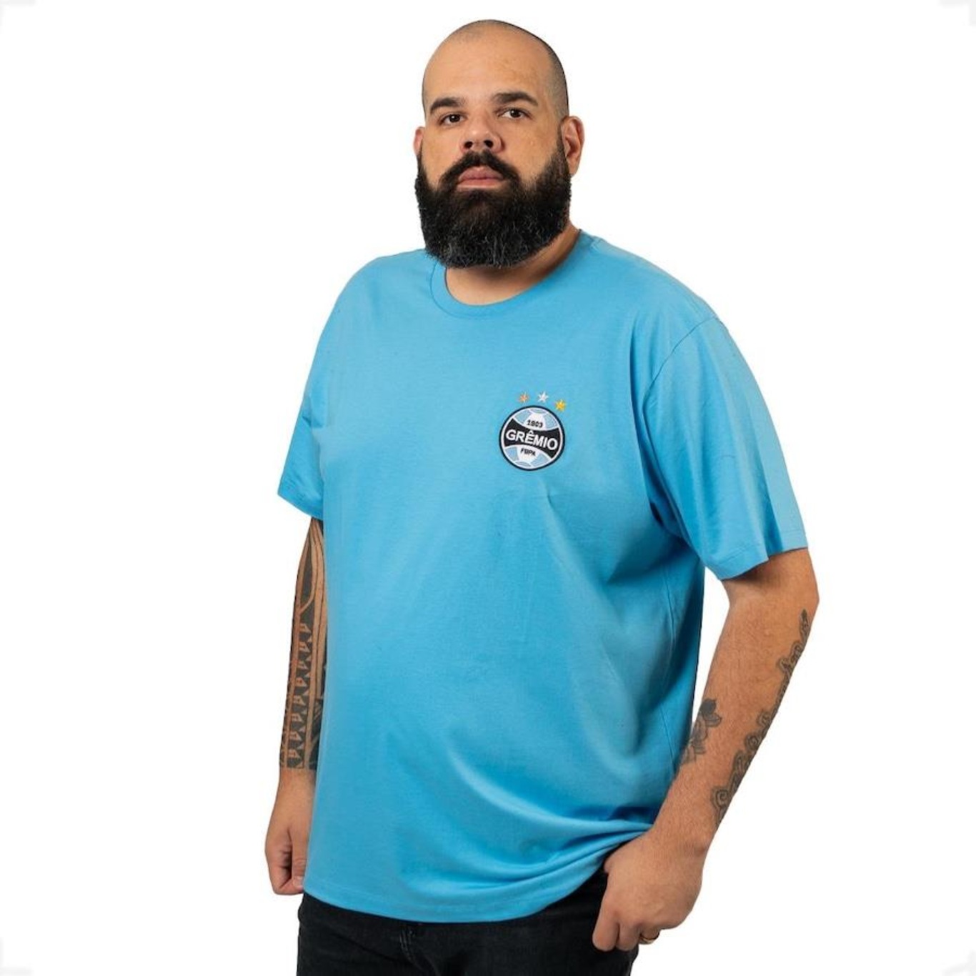 Camiseta do Grêmio Surf Center Oficial Classic Plus Size - Masculino - Foto 1