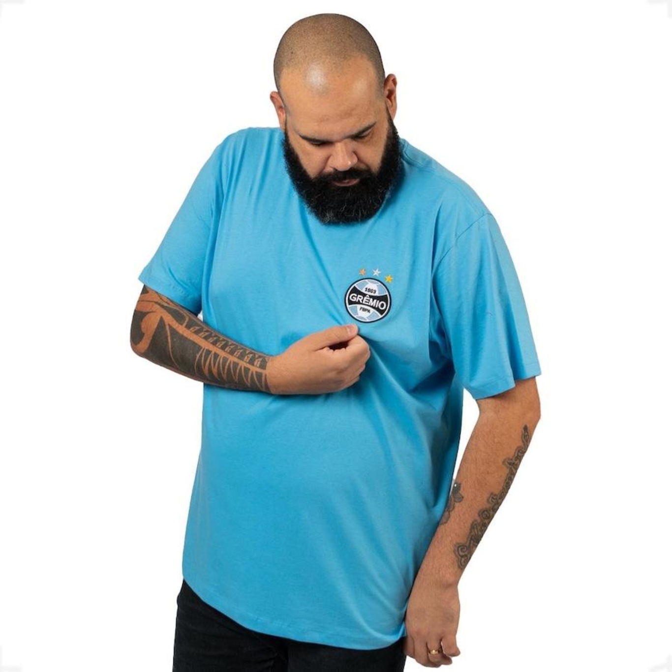 Camiseta do Grêmio Surf Center Oficial Classic Plus Size - Masculino - Foto 3