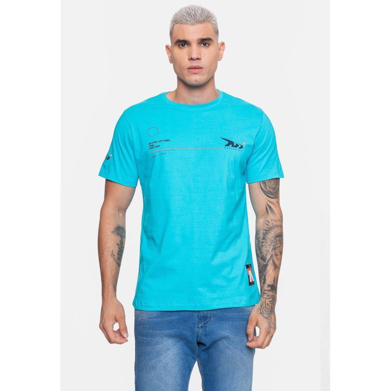 Camiseta Onbongo Turquesa - Masculina - Foto 1