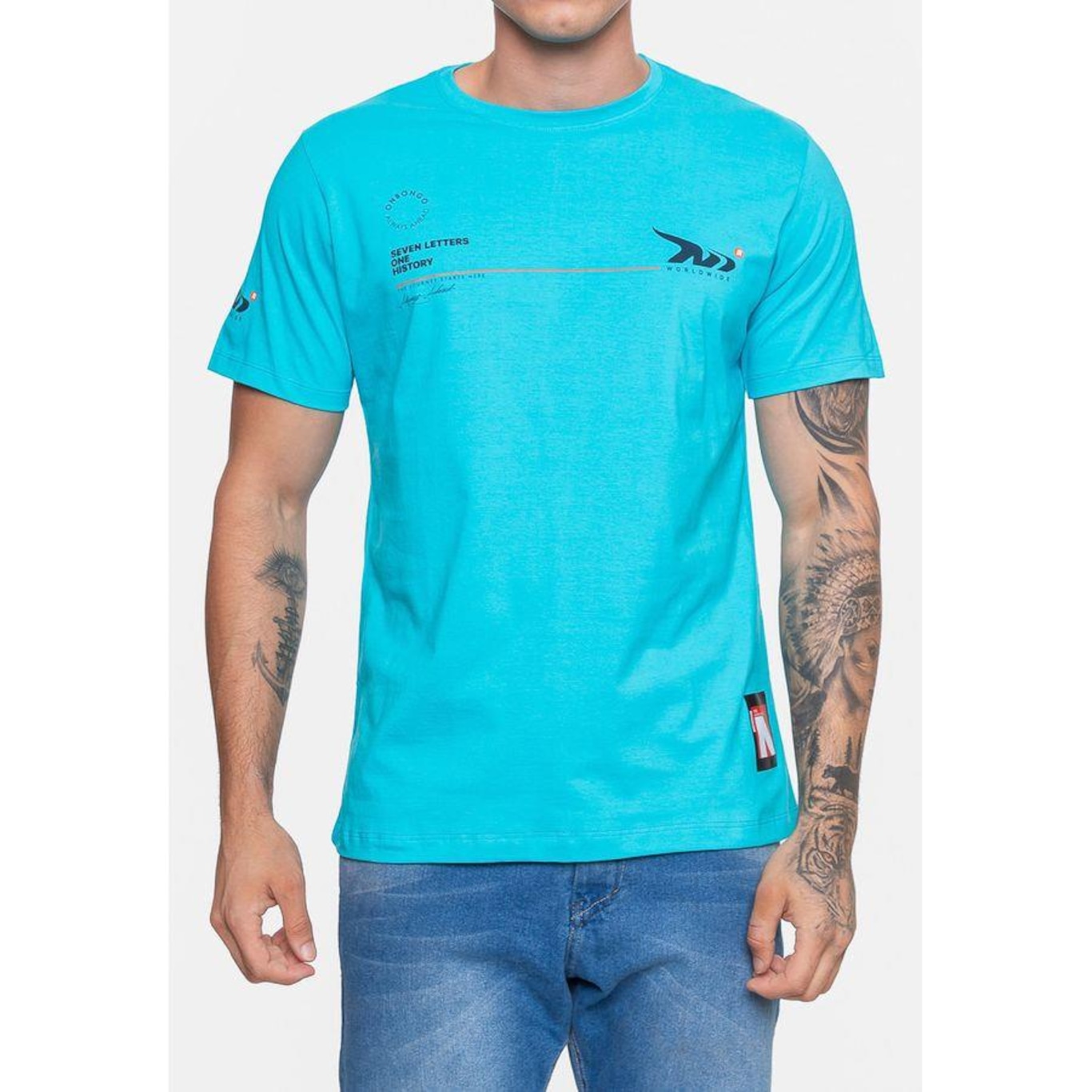 Camiseta Onbongo Turquesa - Masculina - Foto 3