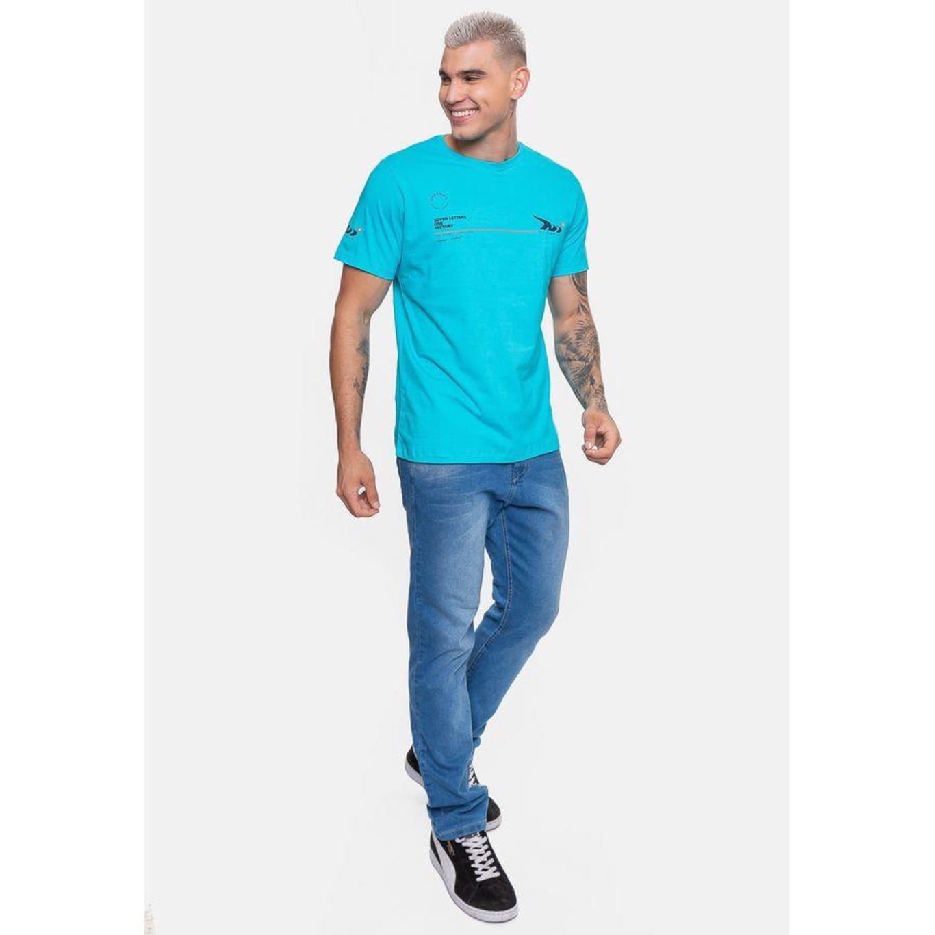 Camiseta Onbongo Turquesa - Masculina - Foto 5