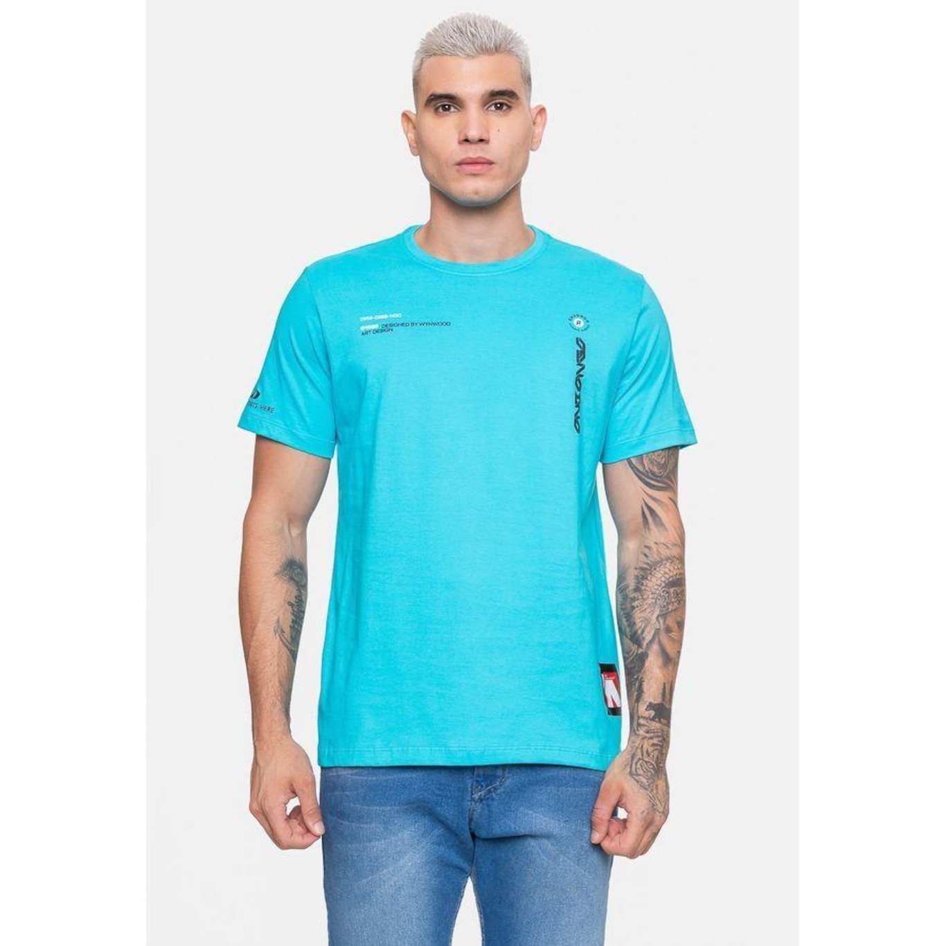 Camiseta Onbongo Turquesa - Masculina - Foto 4