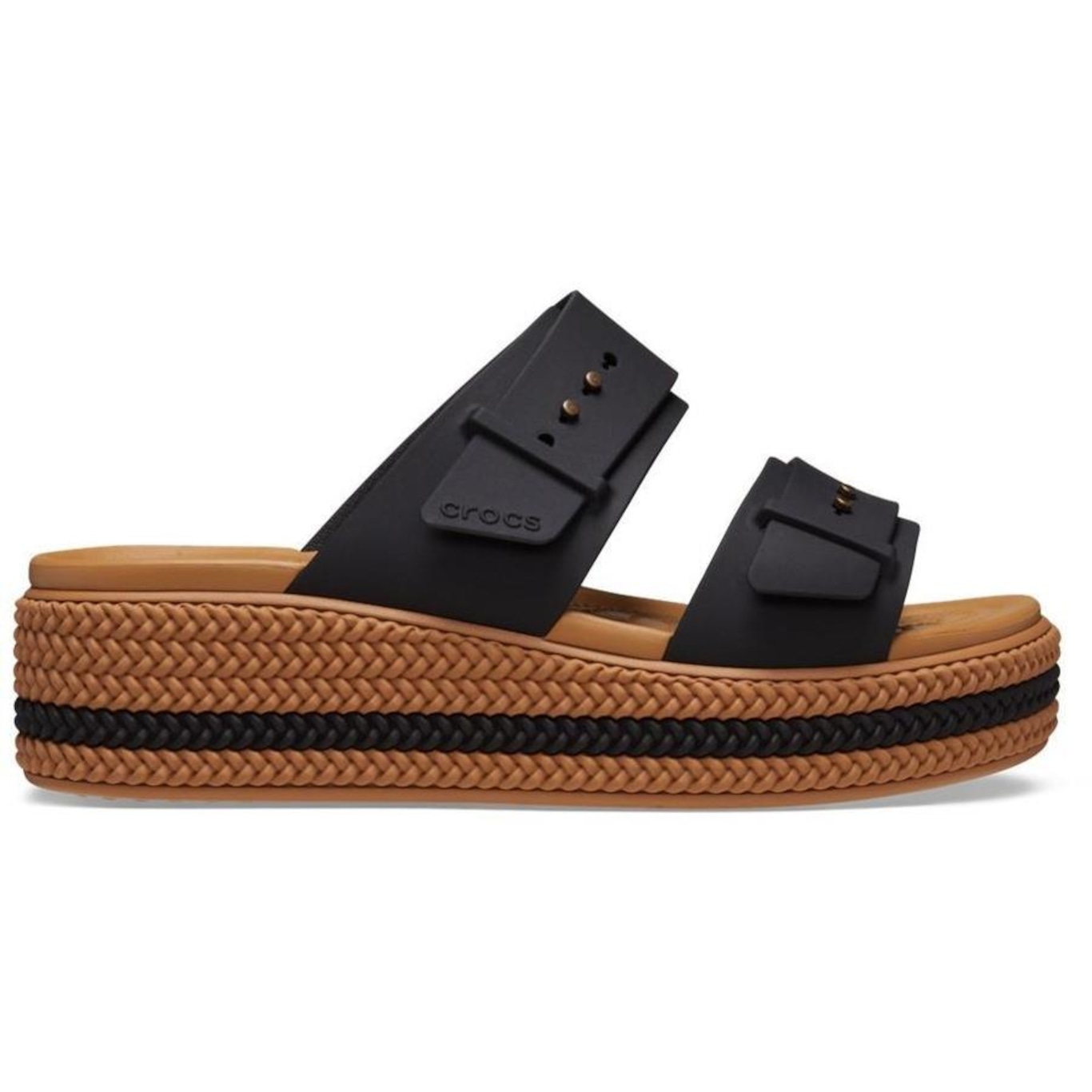 Sandália Crocs Brooklyn Woven Buckle - Feminina - Foto 1