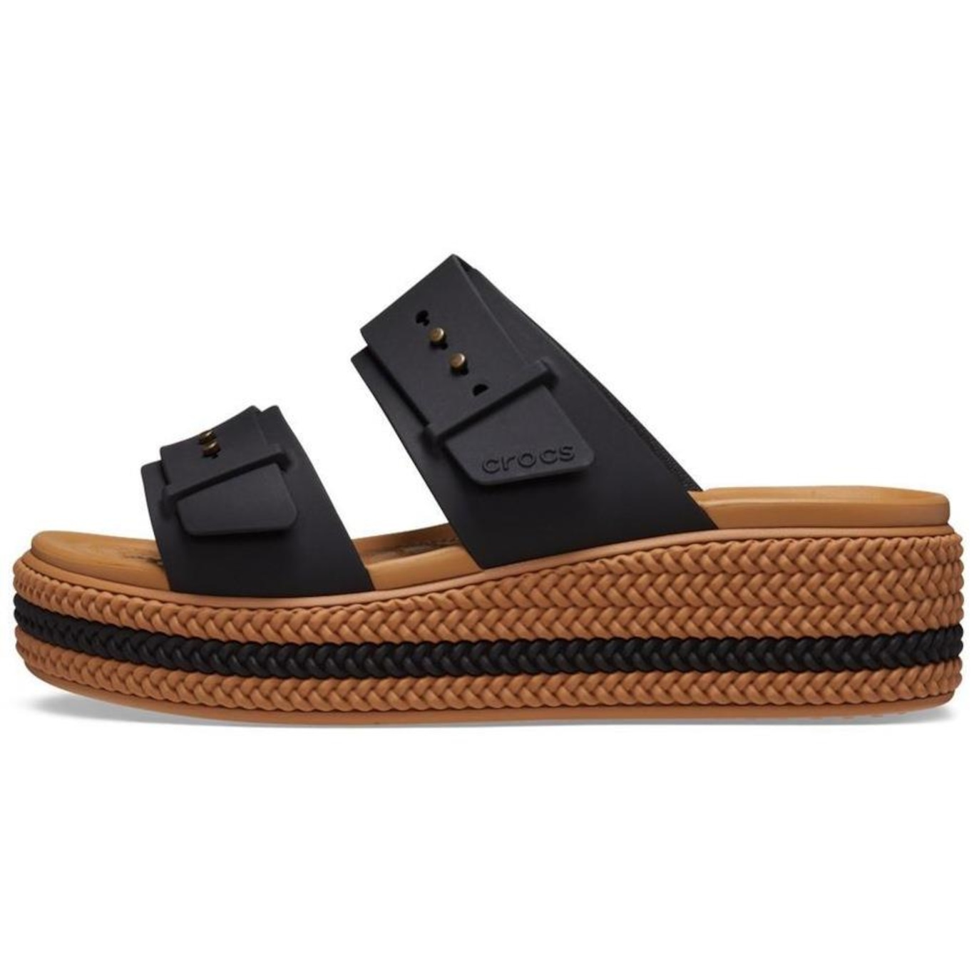 Sandália Crocs Brooklyn Woven Buckle - Feminina - Foto 3