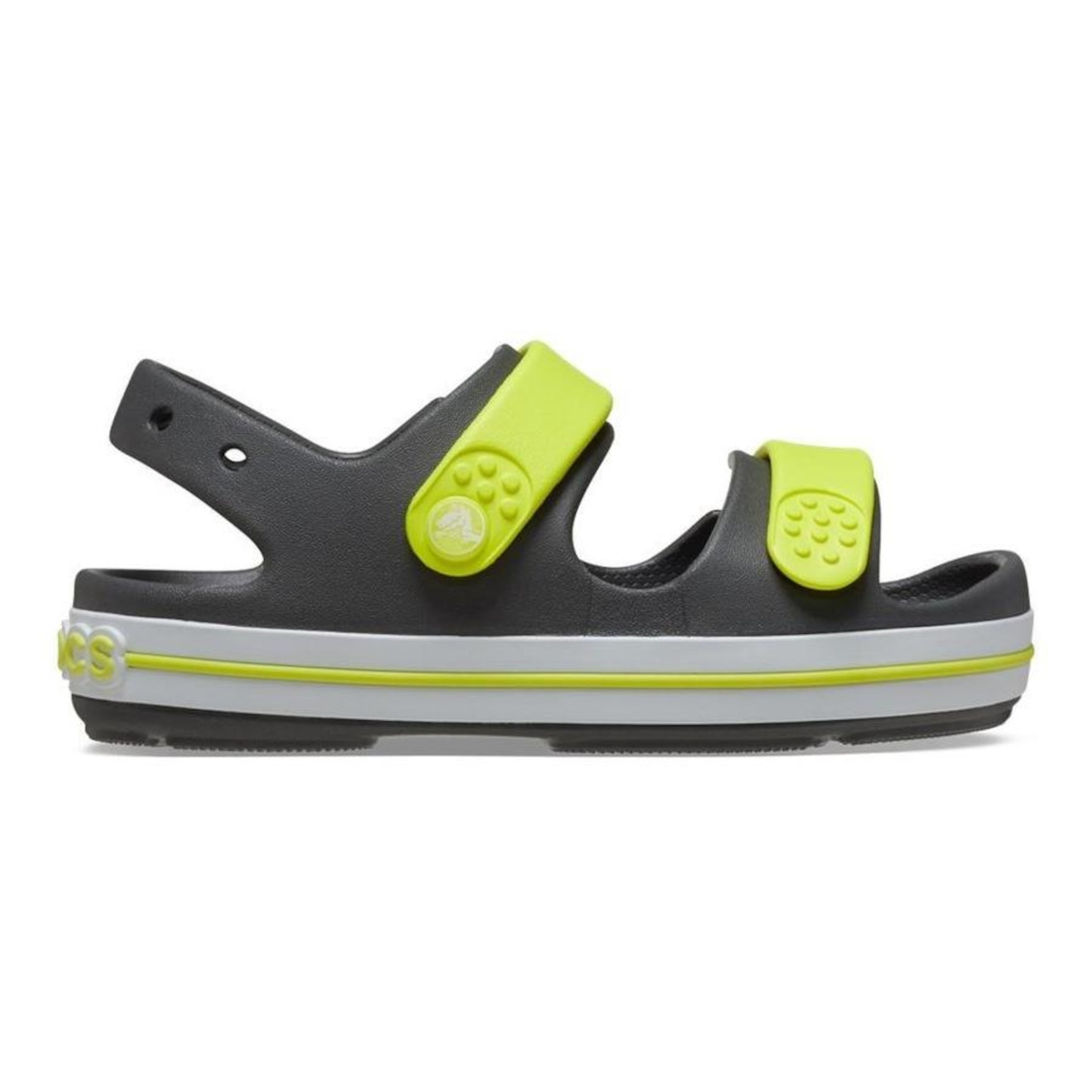 Sandália Crocs Crocband Cruiser Sandal K Slate - Infantil - Foto 1