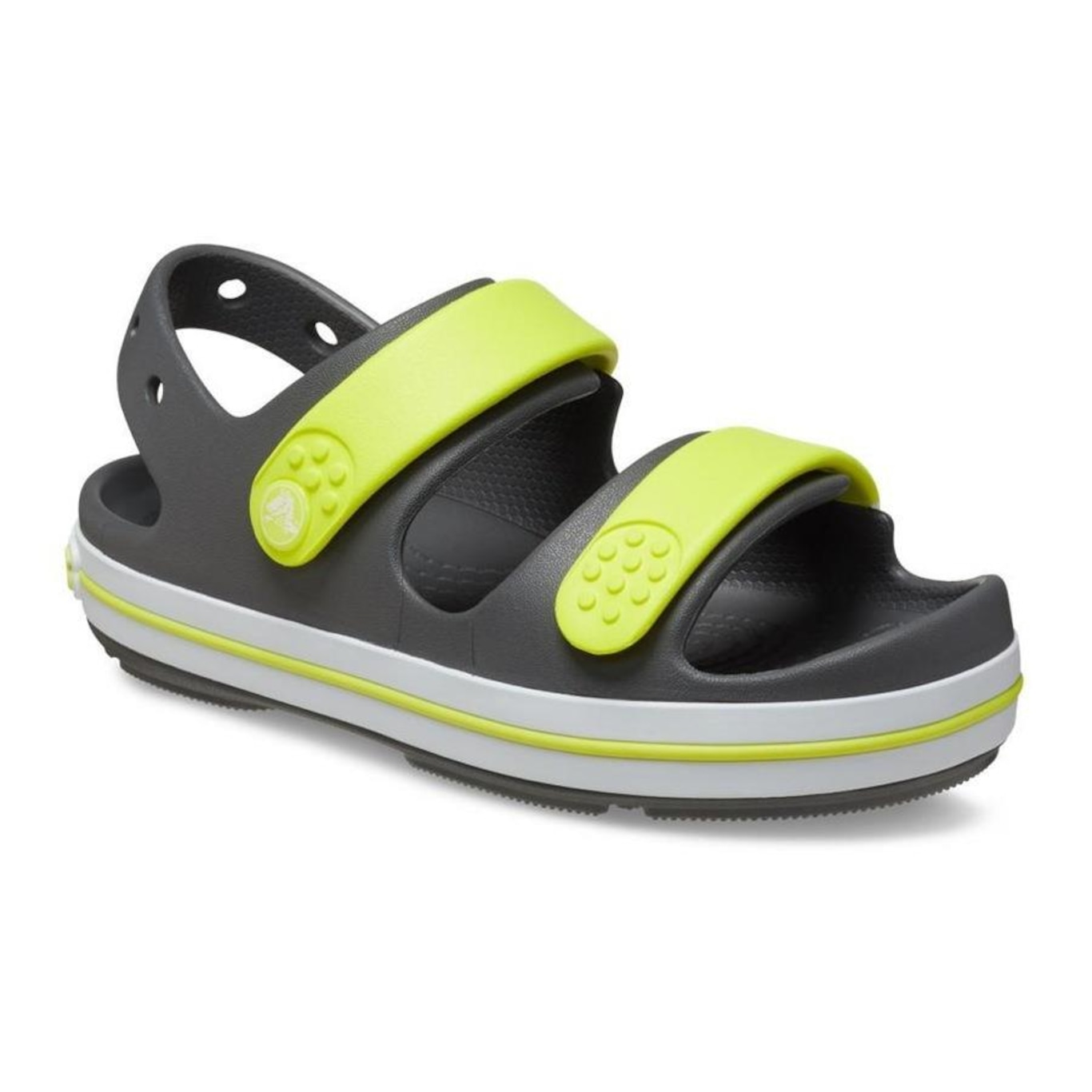 Sandália Crocs Crocband Cruiser Sandal K Slate - Infantil - Foto 2