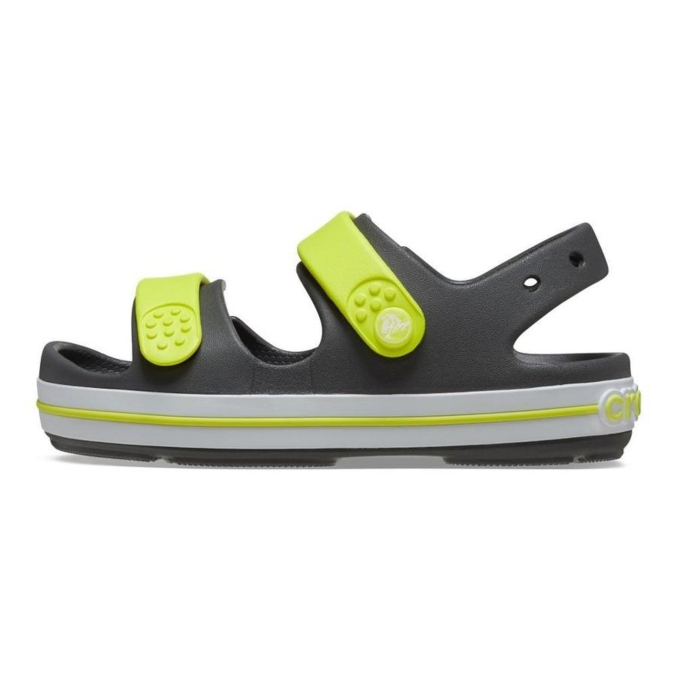 Sandália Crocs Crocband Cruiser Sandal K Slate - Infantil - Foto 3