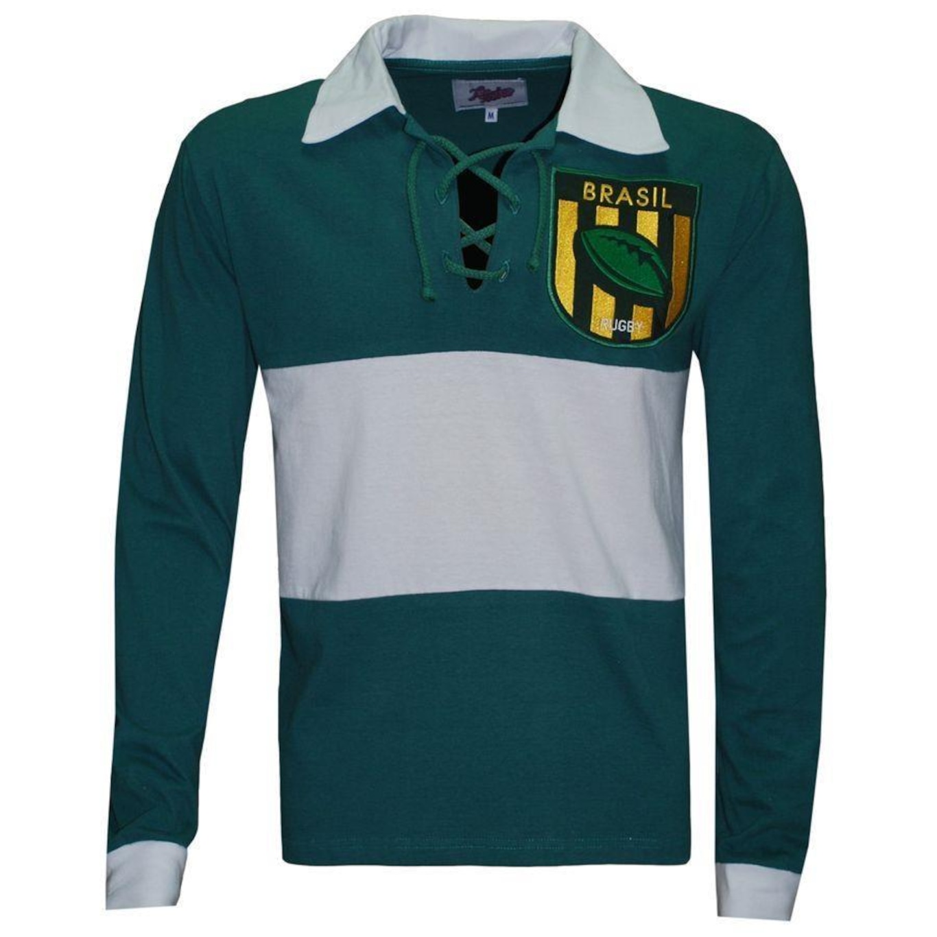 Camisa Brasil Rugby Manga Longa Liga Retrô - Masculina - Foto 1