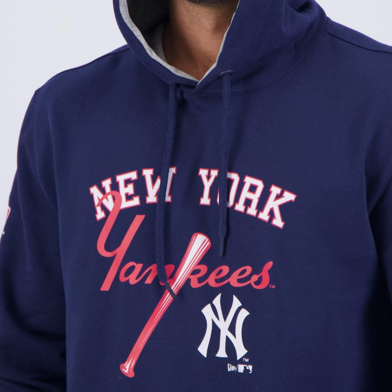 Blusão de Moletom com Capuz New Era Mlb New York Yankees Club House Marinho - Foto 5