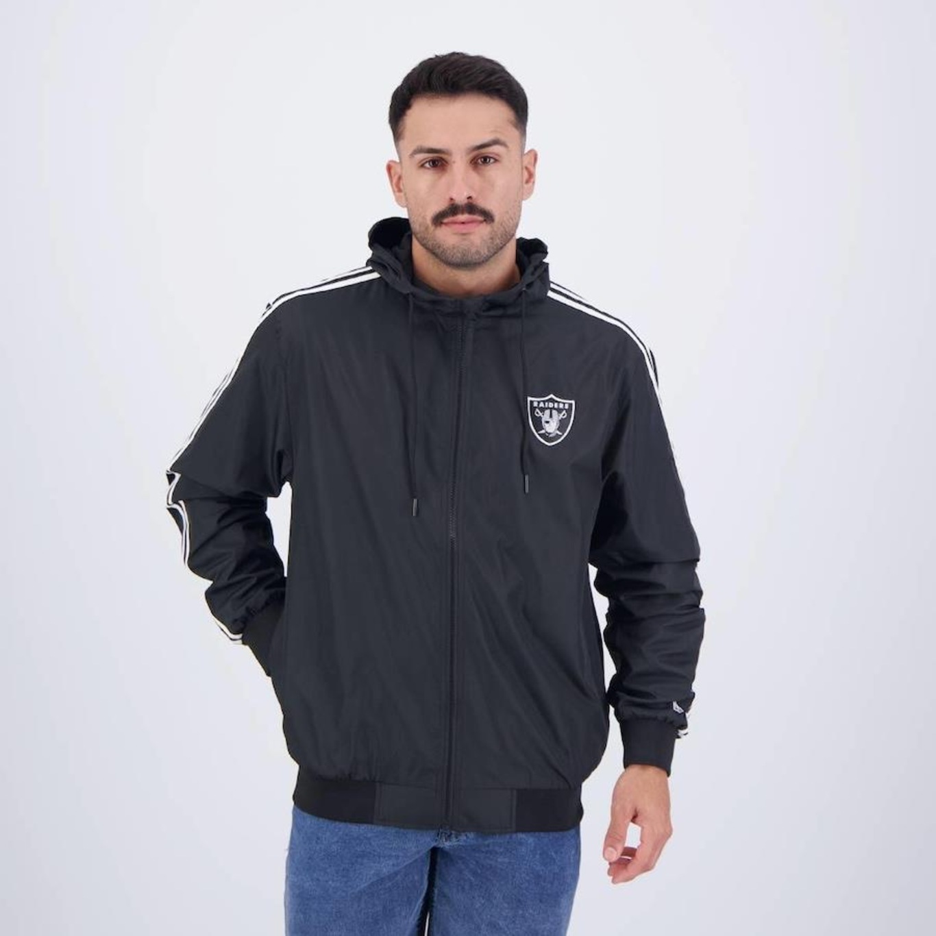 Jaqueta com Capuz New Era Nfl Las Vegas Raiders Windbreaker Ii - Masculina - Foto 1