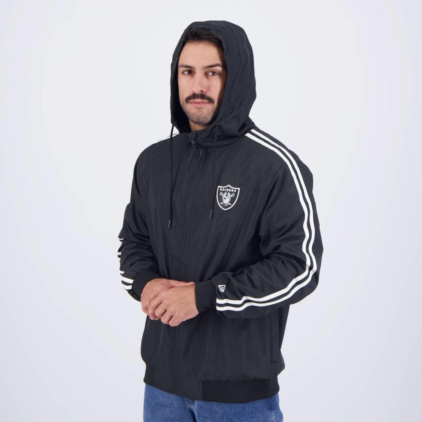 Jaqueta com Capuz New Era Nfl Las Vegas Raiders Windbreaker Ii - Masculina - Foto 2