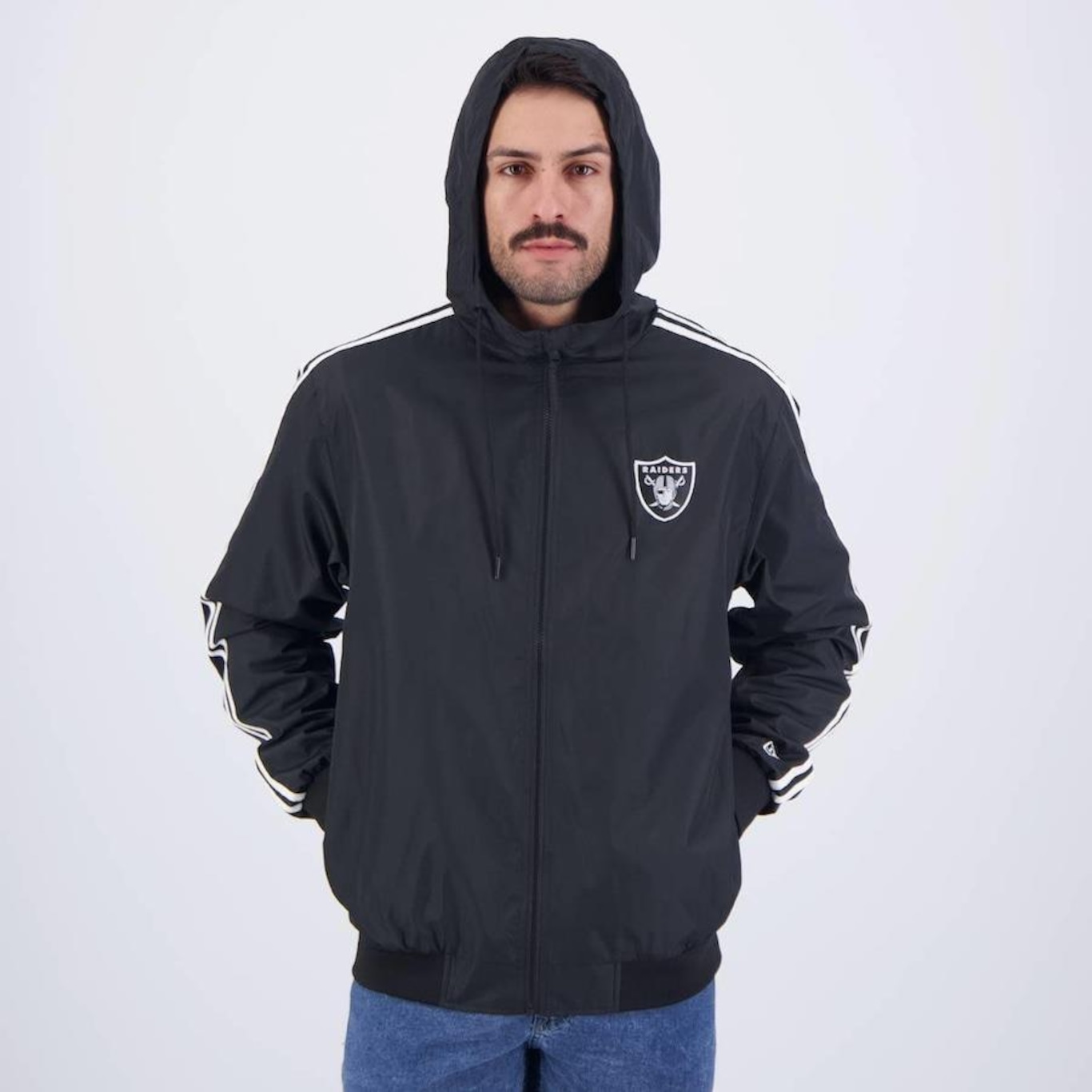 Jaqueta com Capuz New Era Nfl Las Vegas Raiders Windbreaker Ii - Masculina - Foto 3