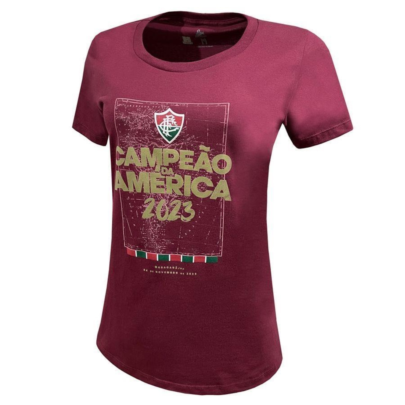 Camiseta Fluminense Campeão da América Grená Liga Retrô - Feminina - Foto 2