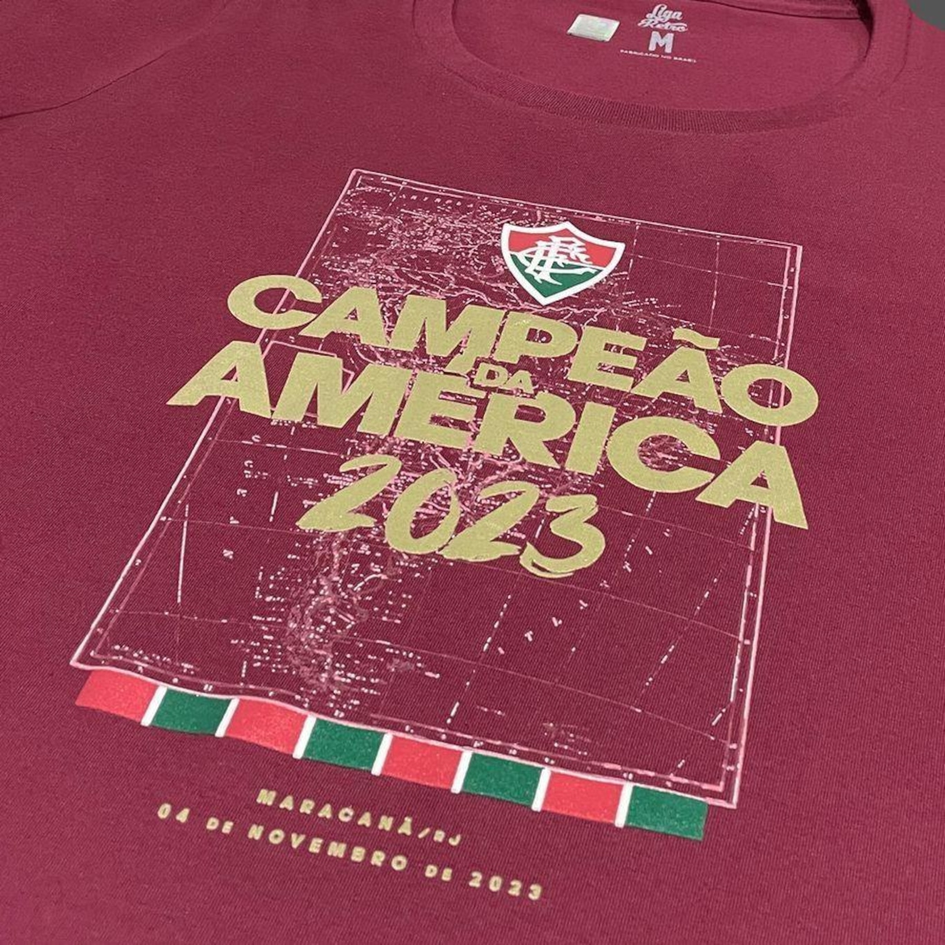 Camiseta Fluminense Campeão da América Grená Liga Retrô - Feminina - Foto 4