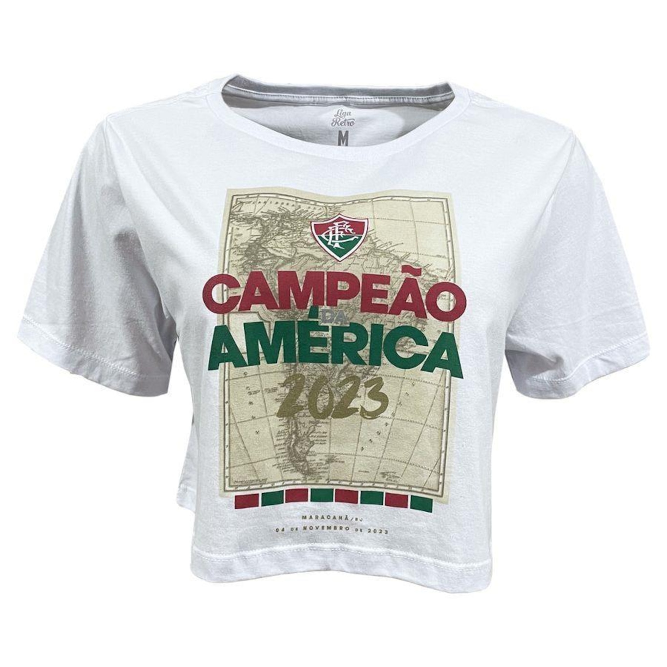 Blusa Cropped Fluminense Campeão da América Liga Retrô - Feminina - Foto 1