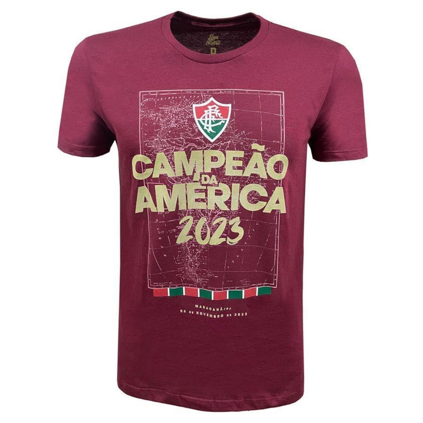 Camiseta Fluminense Campeão da América Grená Liga Retrô - Masculina - Foto 1