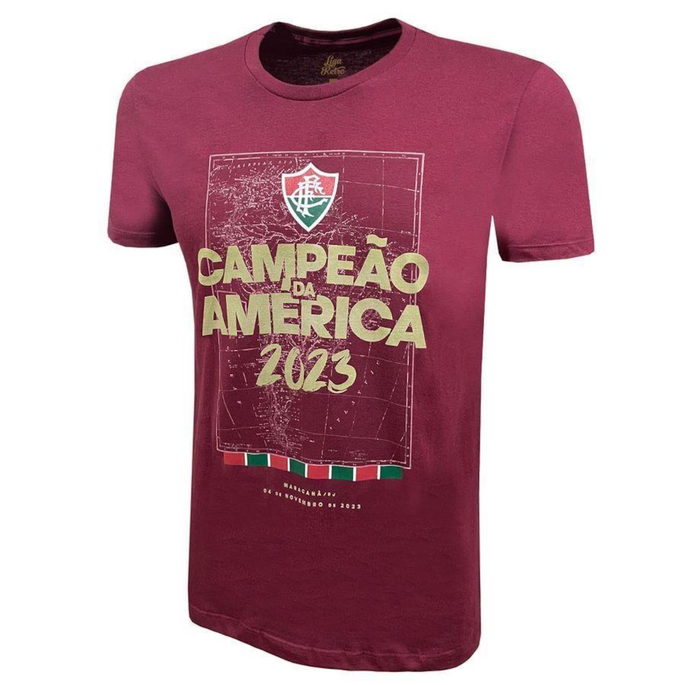 Camiseta Fluminense Campeão da América Grená Liga Retrô - Masculina - Foto 2