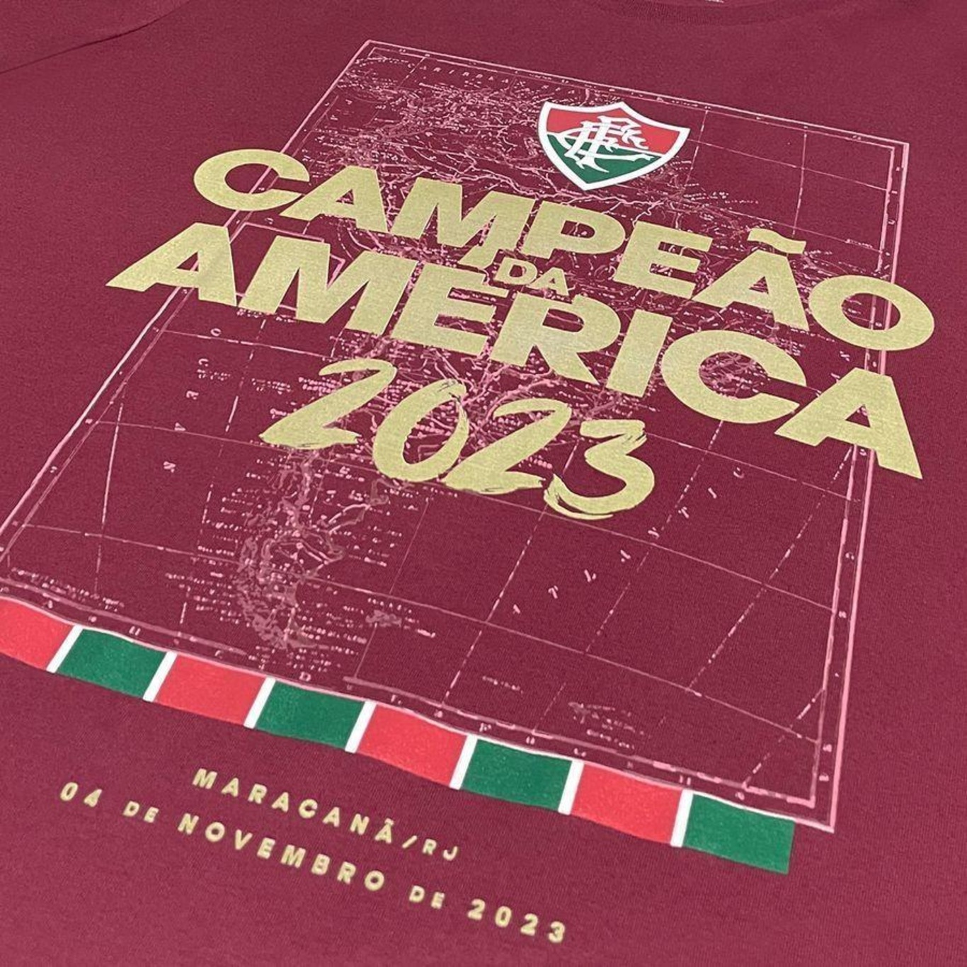 Camiseta Fluminense Campeão da América Grená Liga Retrô - Masculina - Foto 4