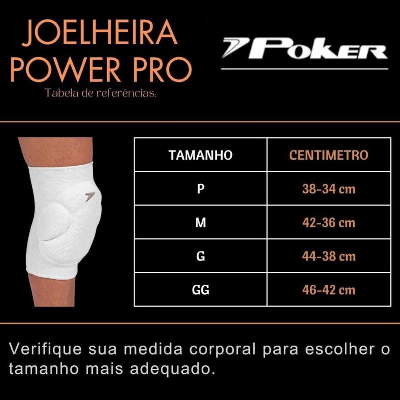 Kit Joelheira Manguito Vôlei Poker Power - Foto 6