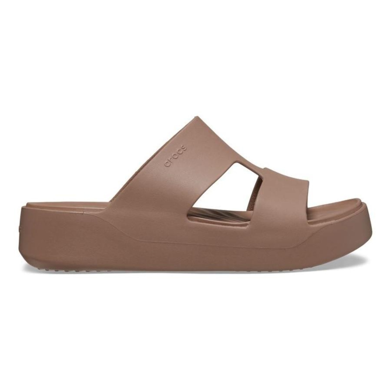 Sandália Crocs Getaway Platform H-Strap Latte - Feminino - Foto 6