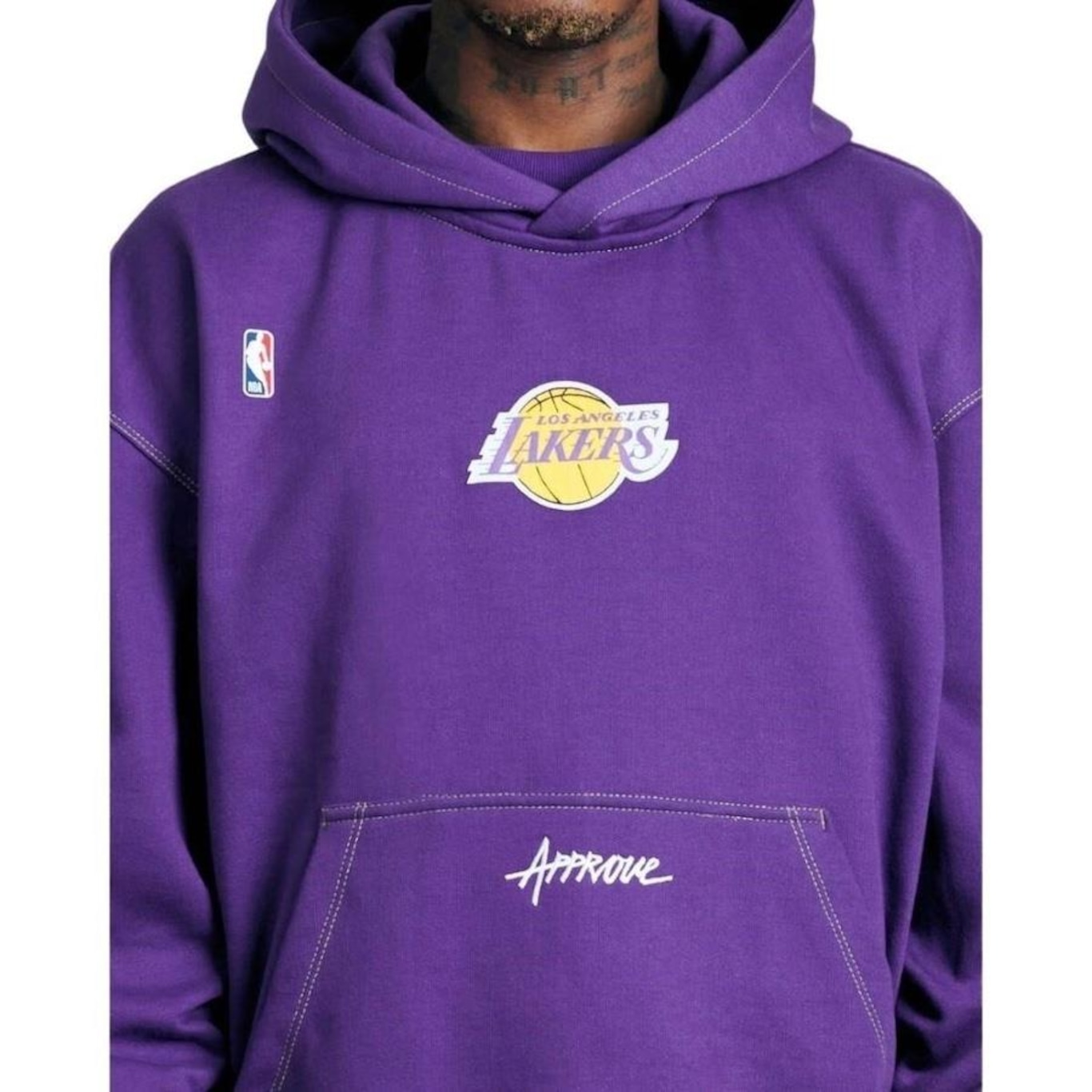 Blusão de Moletom Oversized Approve X Nba Lakers - Masculino - Foto 3