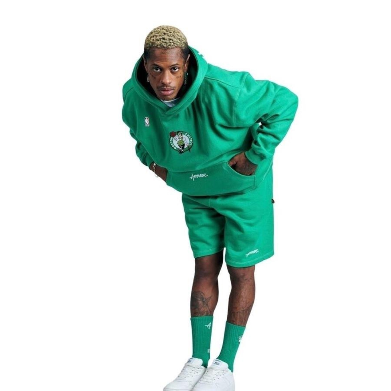 Blusão de Moletom Approve X Nba Boston Celtics Oversized - Masculino - Foto 5