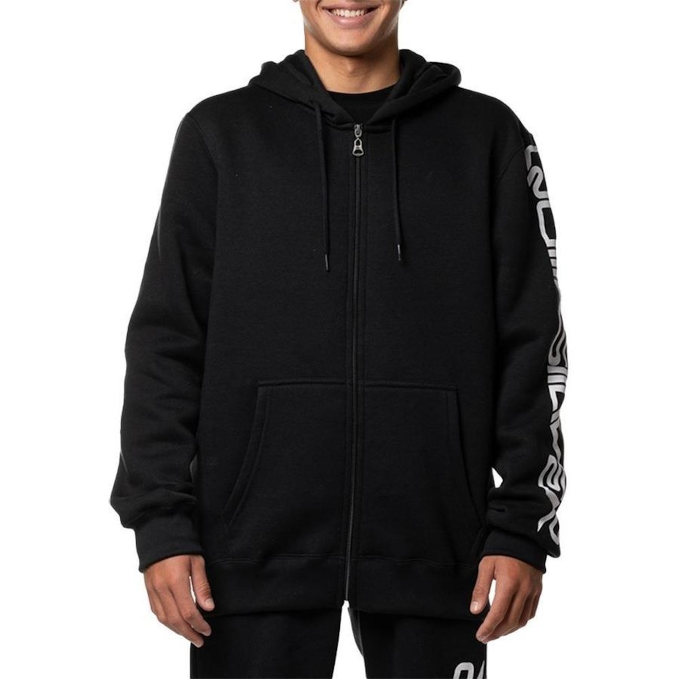 Blusão de Moletom com Capuz Quiksilver Aberto Omni Action 305G Wt24 - Masculino - Foto 1