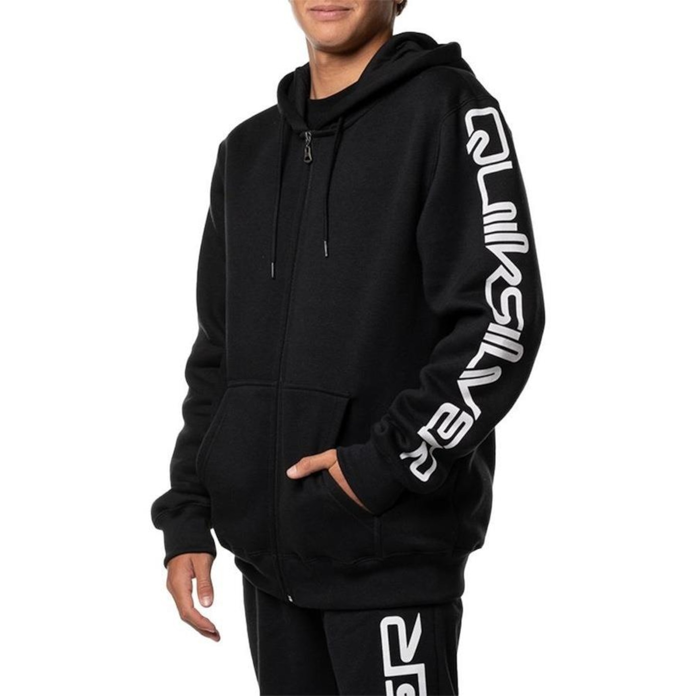 Blusão de Moletom com Capuz Quiksilver Aberto Omni Action 305G Wt24 - Masculino - Foto 3