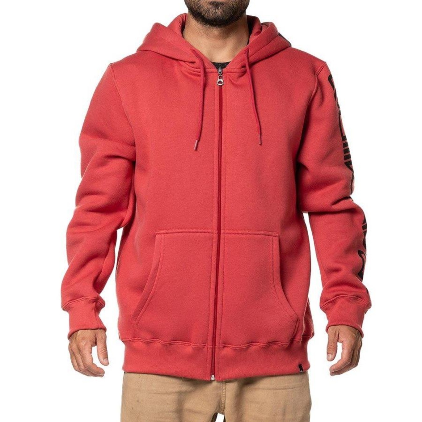 Moletom Quiksilver Aberto Omni Action 305G Wt24 Vermelho - Foto 1