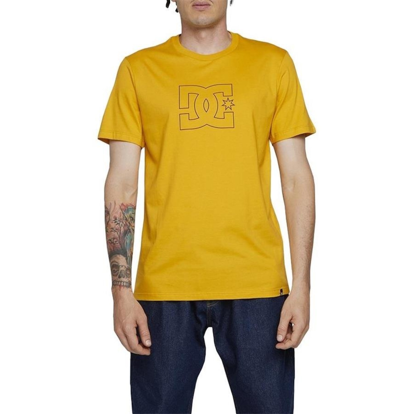 Camiseta Dc Shoes Dc Star Outine Wt24 Masculina Amarelo - Foto 1