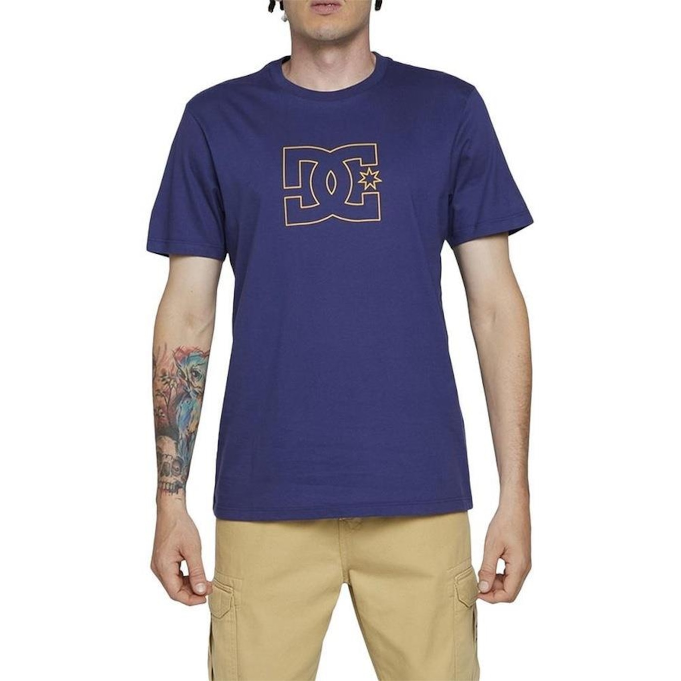 Camiseta Dc Shoes Dc Star Outine Wt24 Masculina Roxo - Foto 1