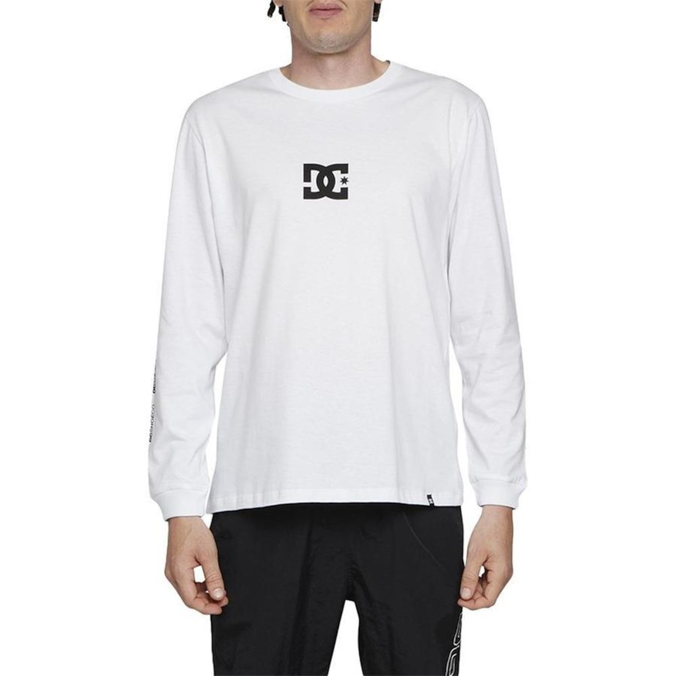 Camiseta Dc Shoes Manga Longa Minimal Stripe Wt24 Branco - Foto 1