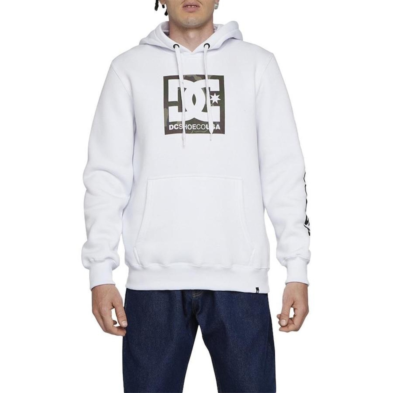 Blusão de Moletom com Capuz Dc Shoes Canguru Square Star Fill - Masculino - Foto 1