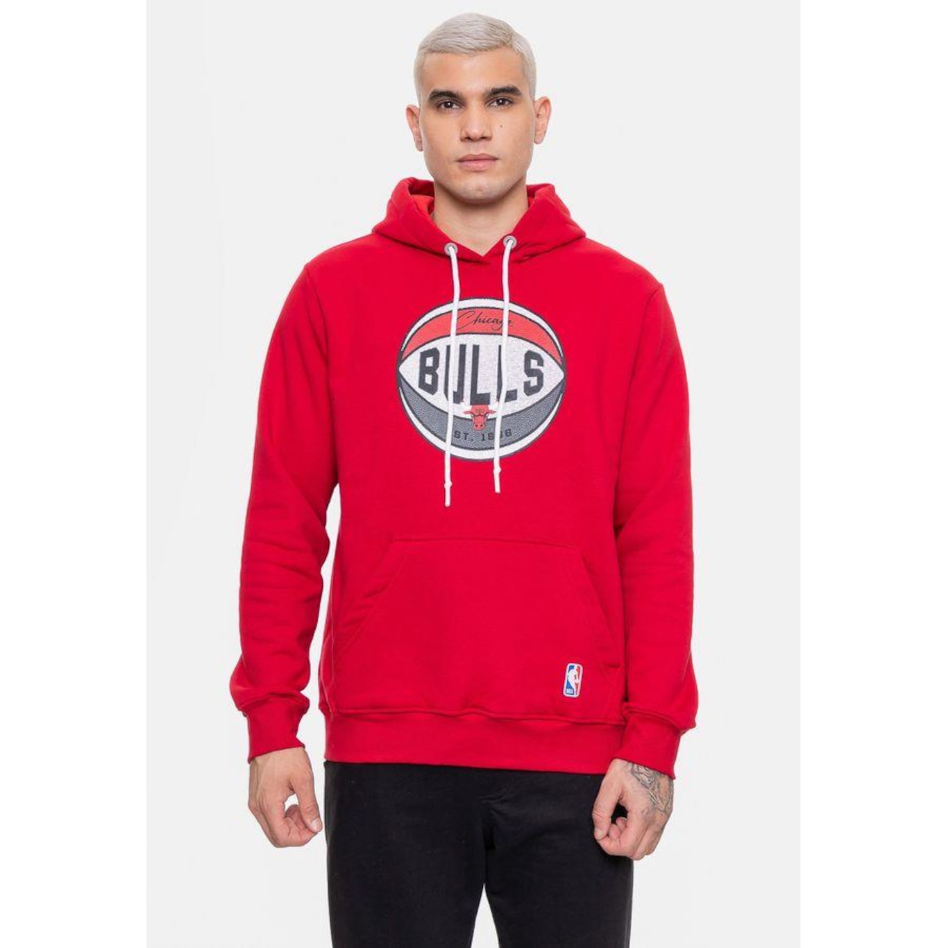 Blusão de Moletom com Capuz Nba Basketball Chicago Bulls - Masculino - Foto 1