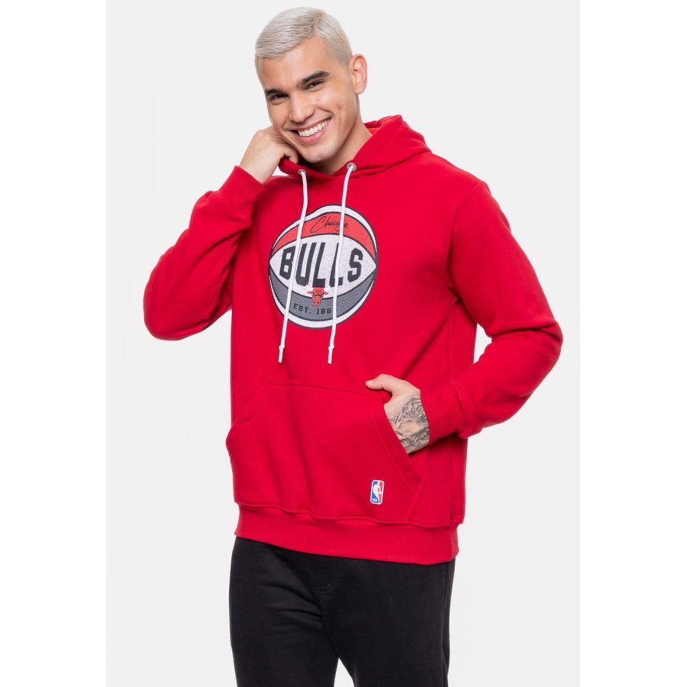 Blusão de Moletom com Capuz Nba Basketball Chicago Bulls - Masculino - Foto 4