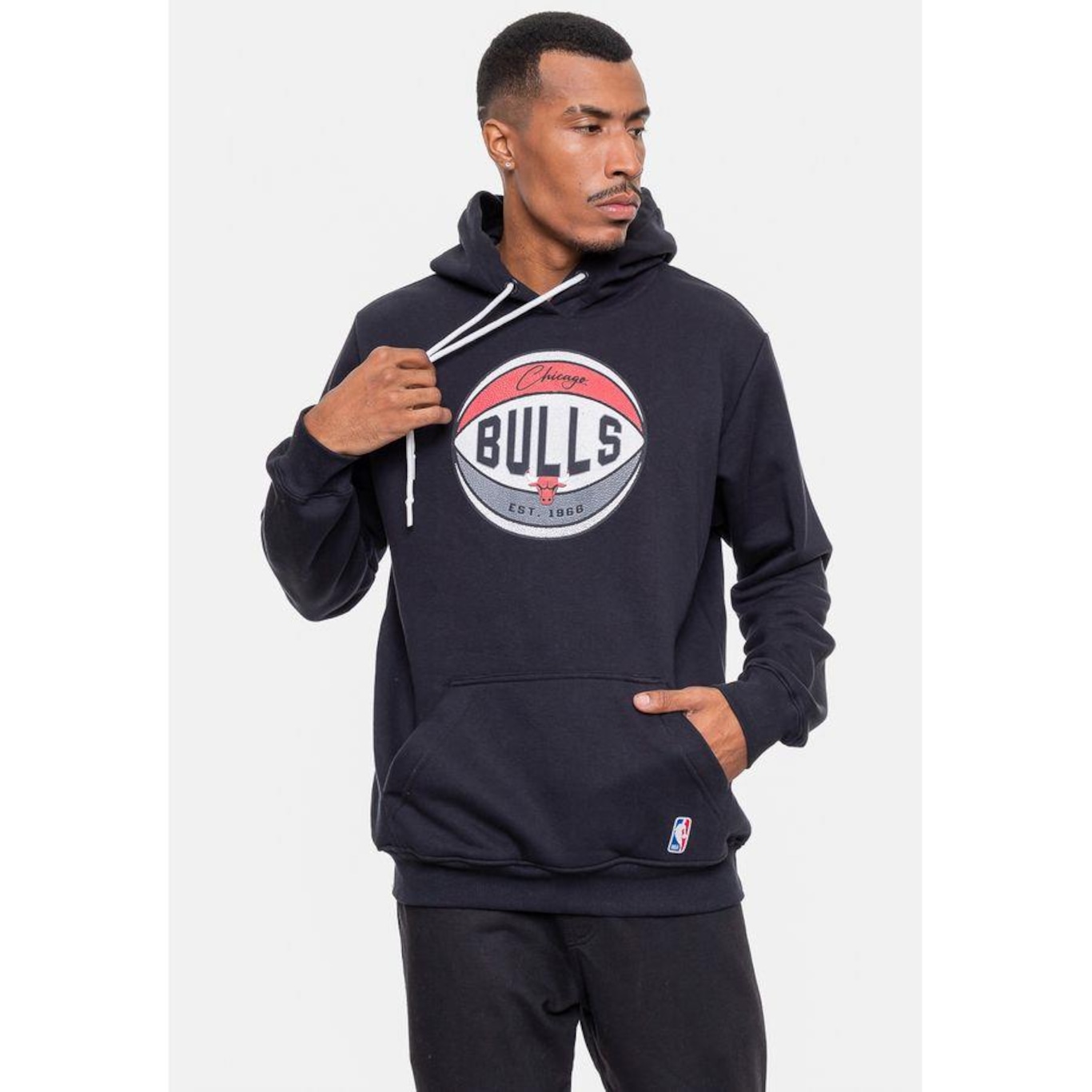 Blusão de Moletom com Capuz Nba Basketball Chicago Bulls - Masculino - Foto 4