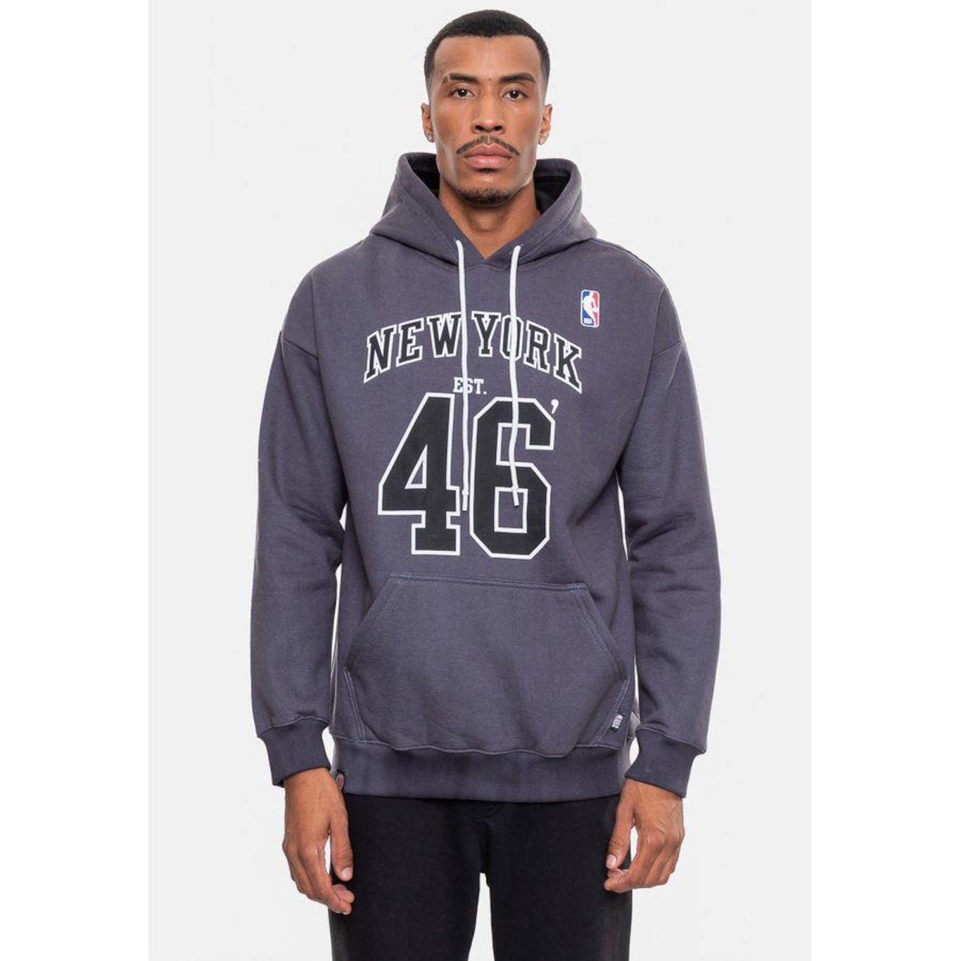 Blusão de Moletom com Capuz Nba Marblend New York Knicks - Masculino - Foto 1