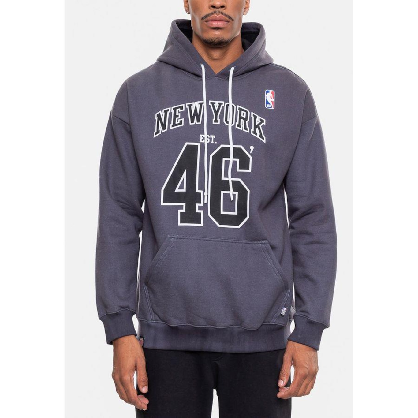 Blusão de Moletom com Capuz Nba Marblend New York Knicks - Masculino - Foto 3