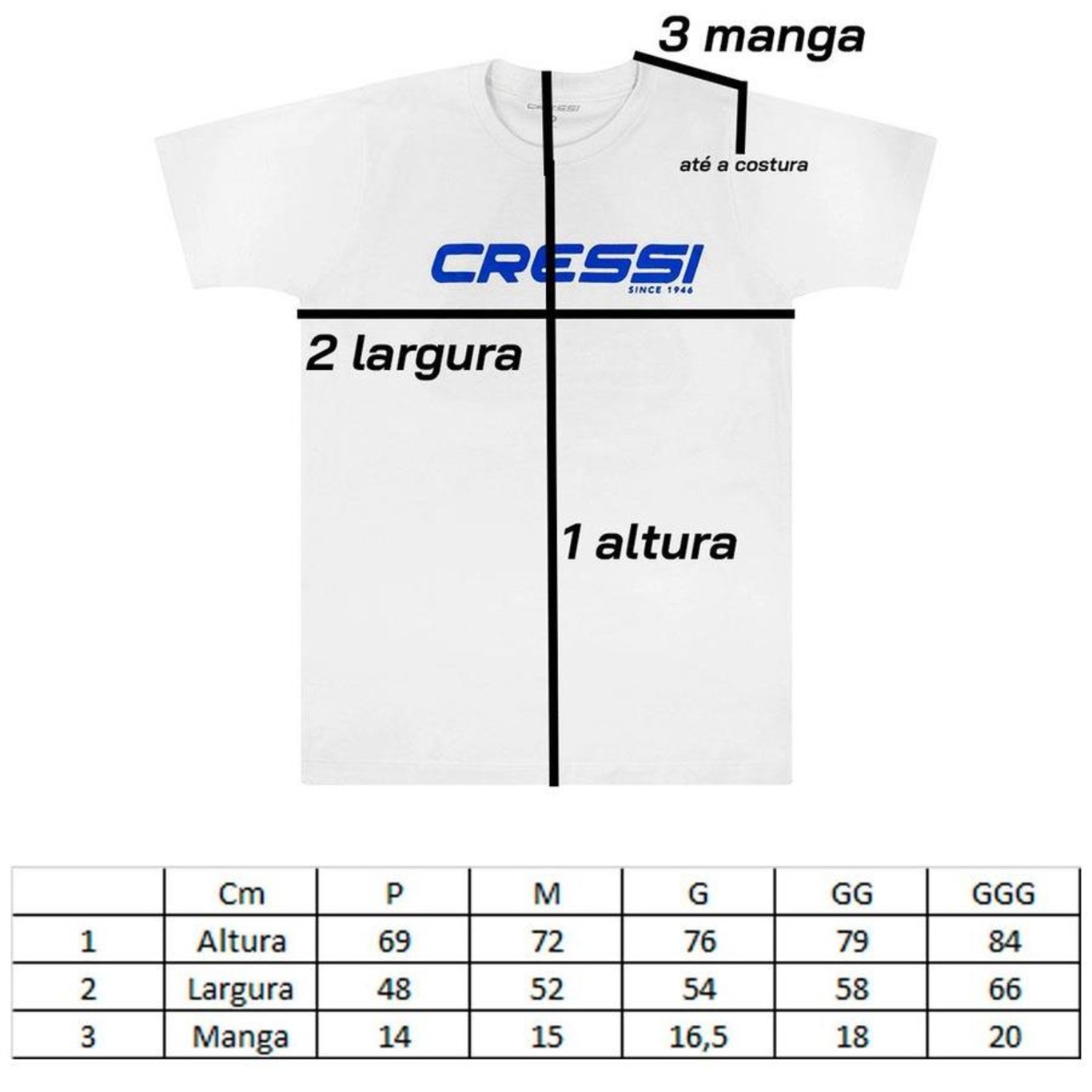 Camiseta de Algodão Cressi Lisa - Masculina - Foto 6