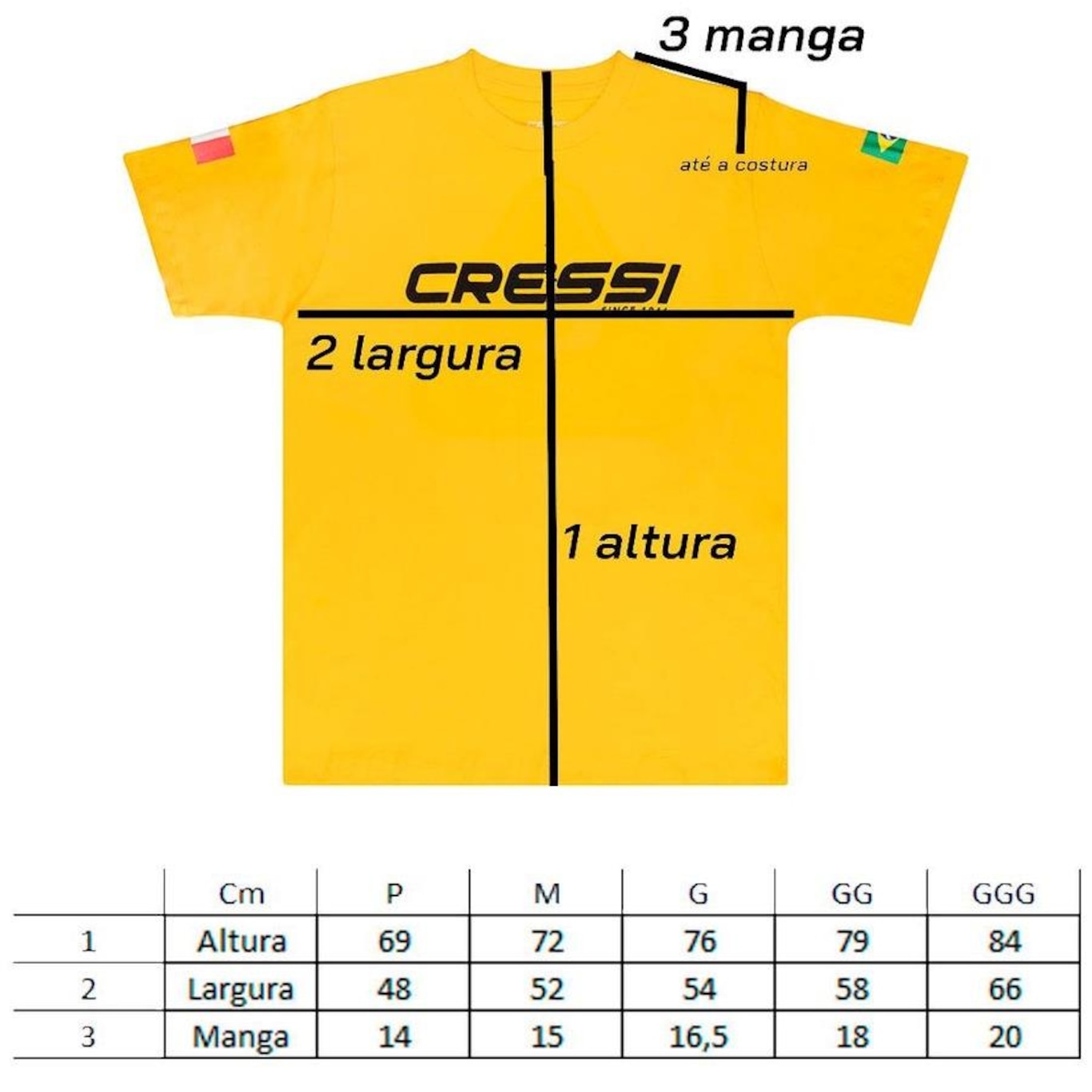 Camiseta de Algodão Cressi Lisa - Masculina - Foto 6