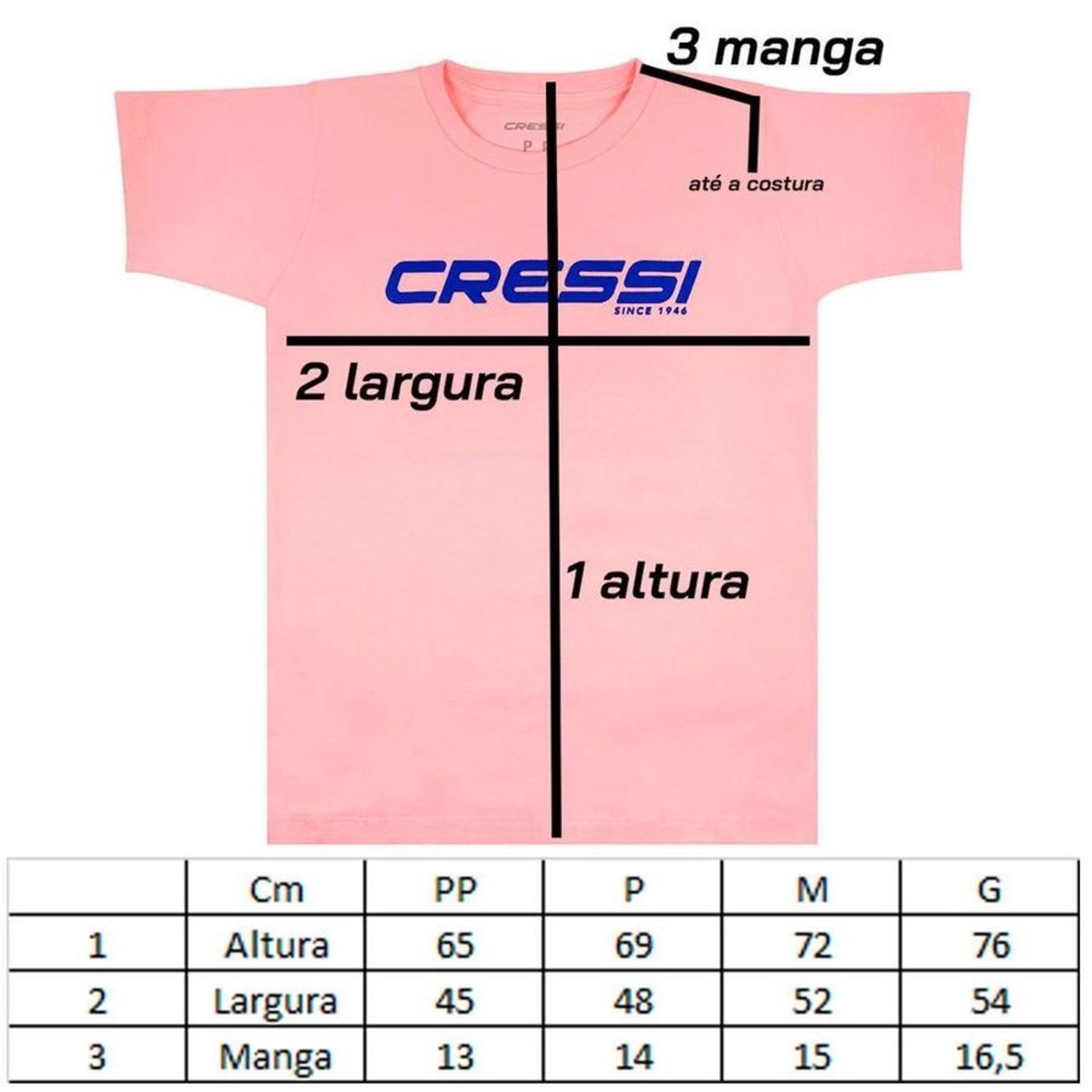 Camiseta de Algodão Cressi Lisa - Masculina - Foto 6