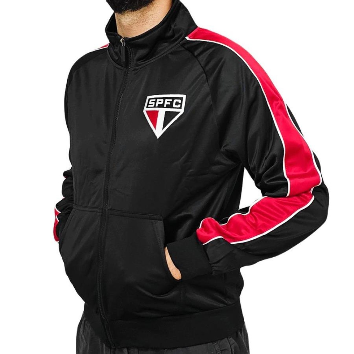 Jaqueta São Paulo F.C Clouds Tricolor Braziline - Masculina - Foto 3