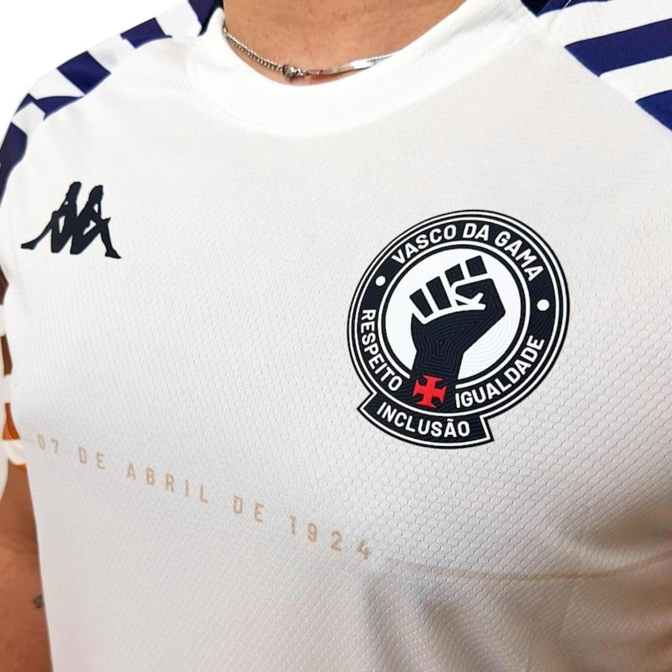 Camisa do Vasco da Gama 2024 Aquecimento Kappa - Masculina - Foto 4