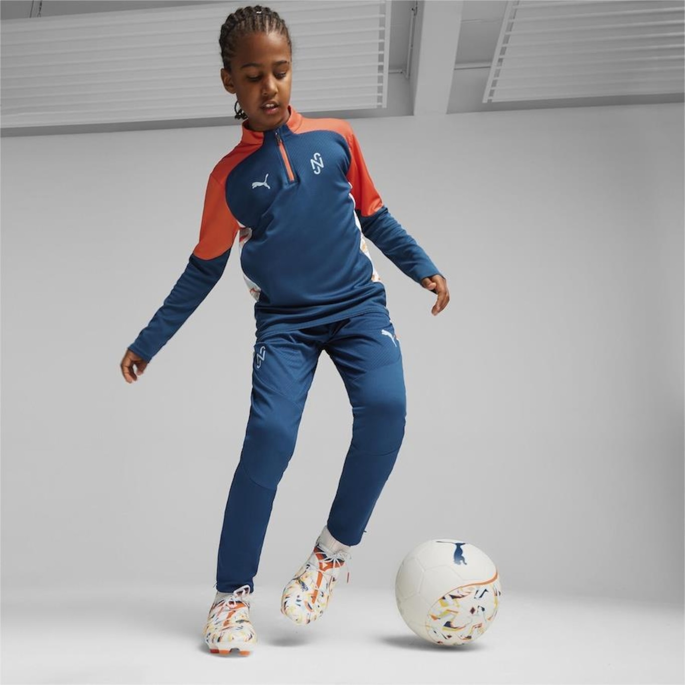 Camisa Quarter-Zip Creativity Football Puma X Neymar Jr - Infantil - Foto 4