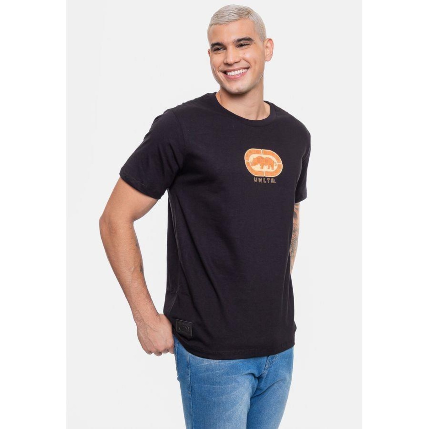 Camiseta Ecko Grid Brading - Masculina - Foto 4