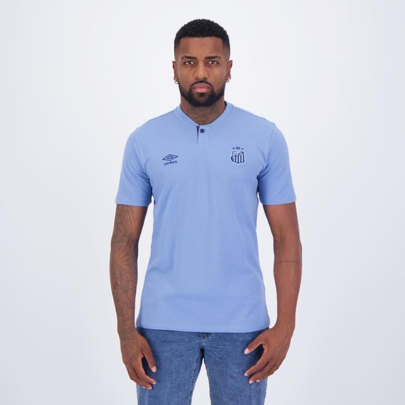 Camisa Polo Umbro Santos Viagem 2024 - Masculina - Foto 1