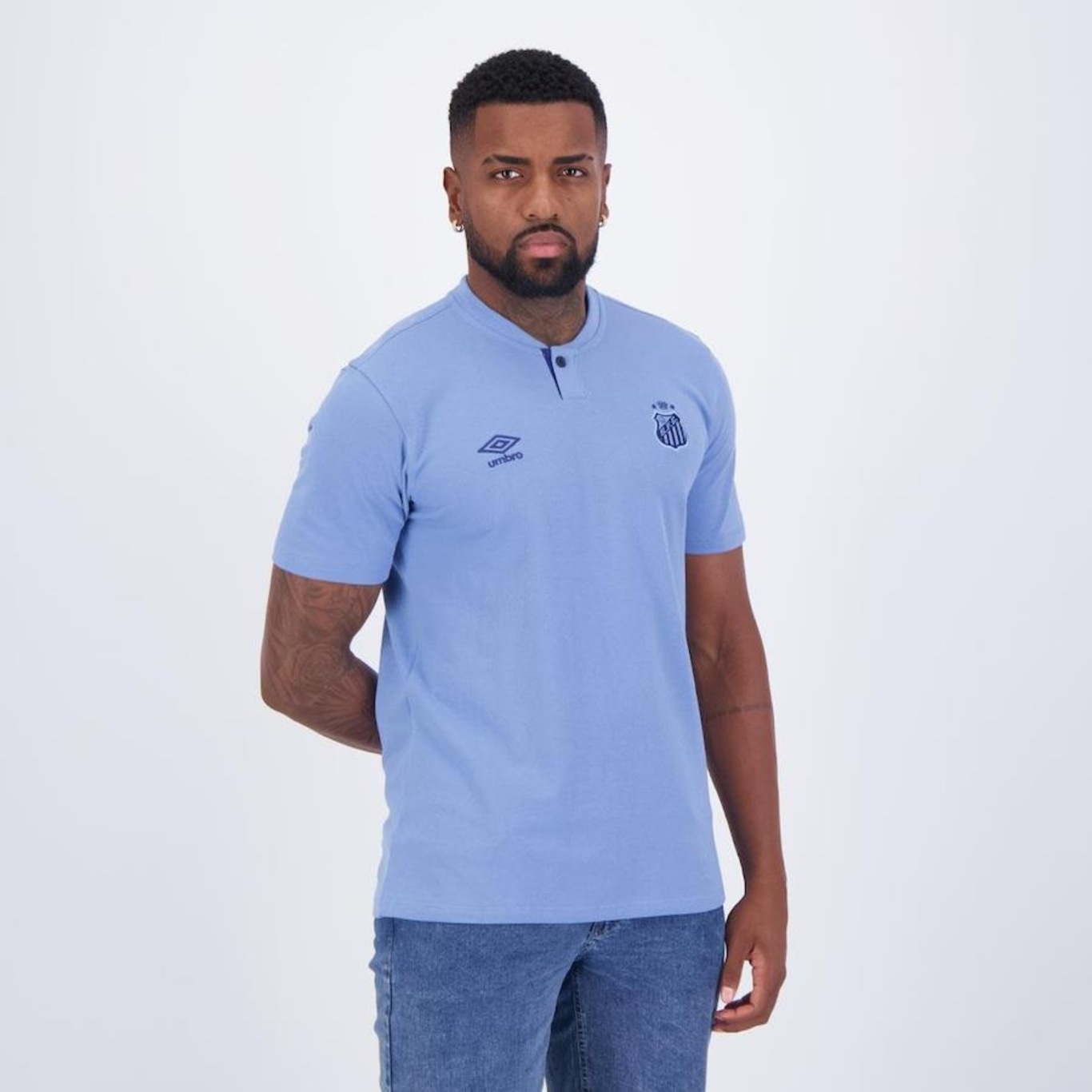 Camisa Polo Umbro Santos Viagem 2024 - Masculina - Foto 2